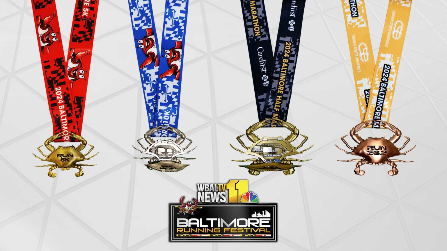 [WBALTV] 2024 Baltimore Running Festival Medals Feature Key Bridge ...